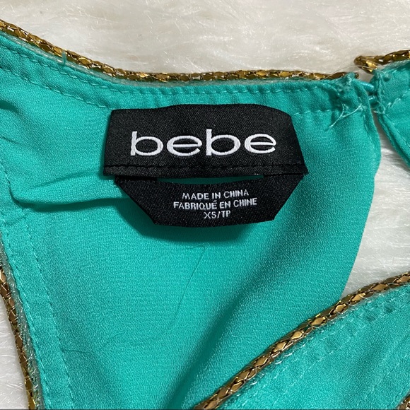 BEBE Turquoise Side Slits Blouse - Picture 6 of 7